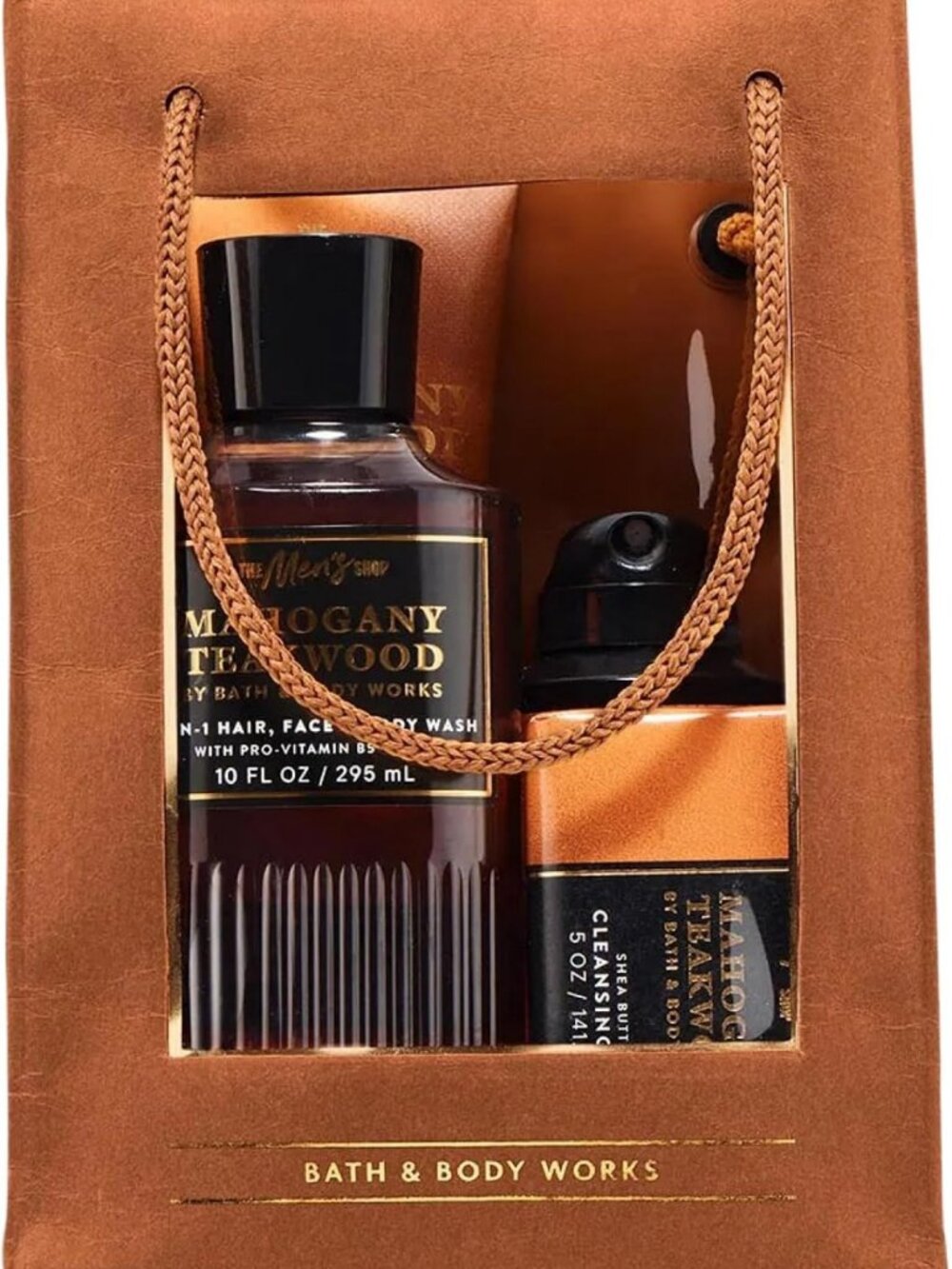 Men's Mahogany Teakwood Grooming Gift Set - Luxury Bath & Body Essentials